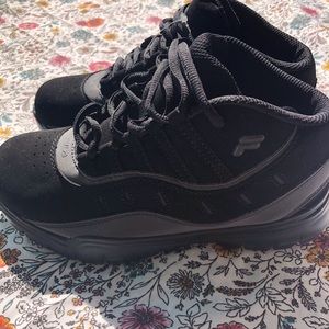 Fila - All Black Boy shoes, Size 4 1/2 NEW